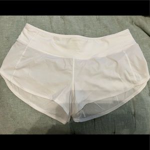 White lululemon speed up shorts!